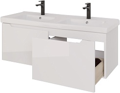 Dreja Мебель для ванной W 125 с зеркальным шкафом подвесная белая – фотография-15